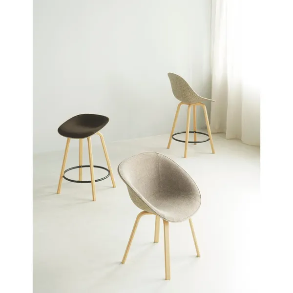 Matt Bar Stool 65 cm Beech/ Black/Seaweed
