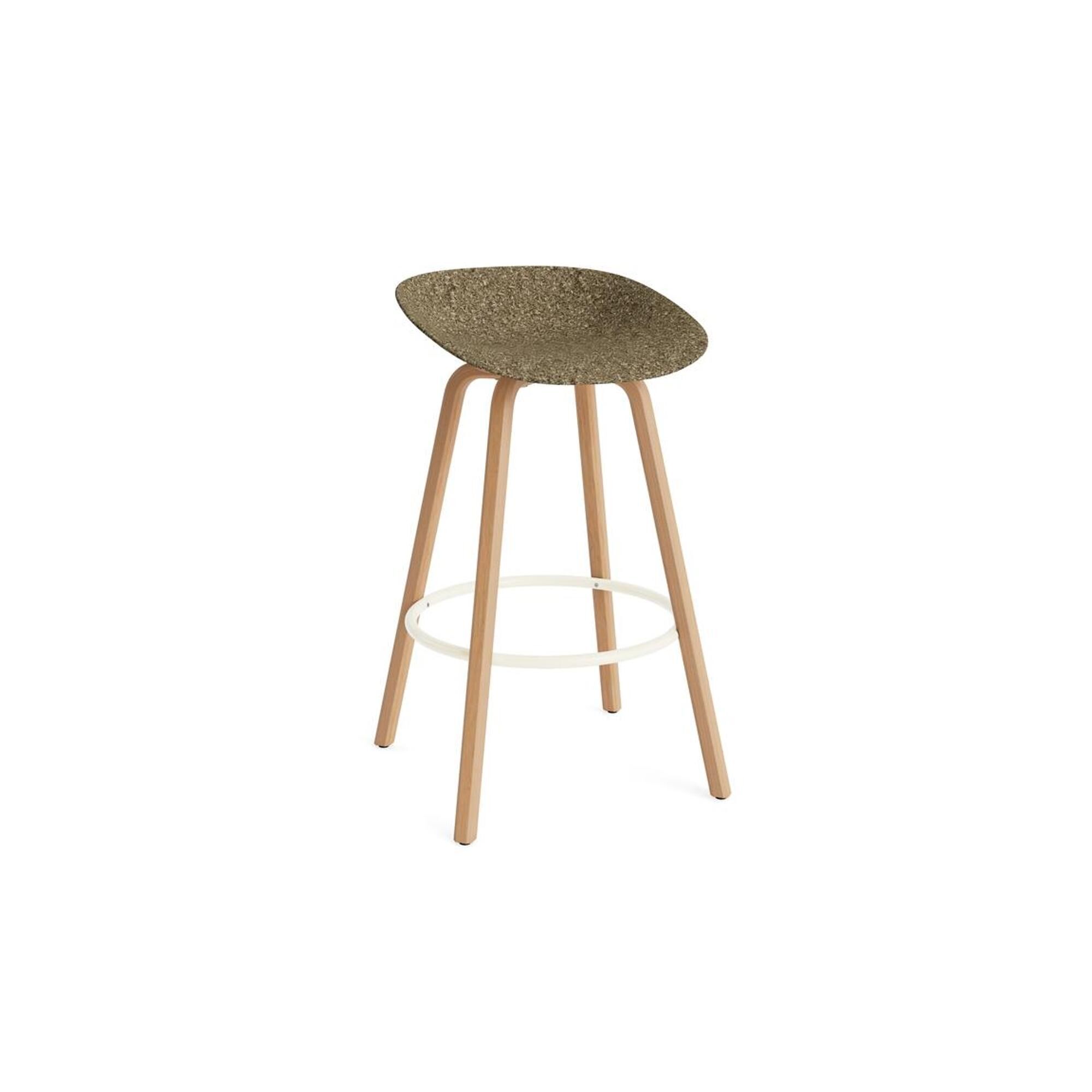 Tabouret de Bar Mat 75 cm Hêtre/ Crème/Algue