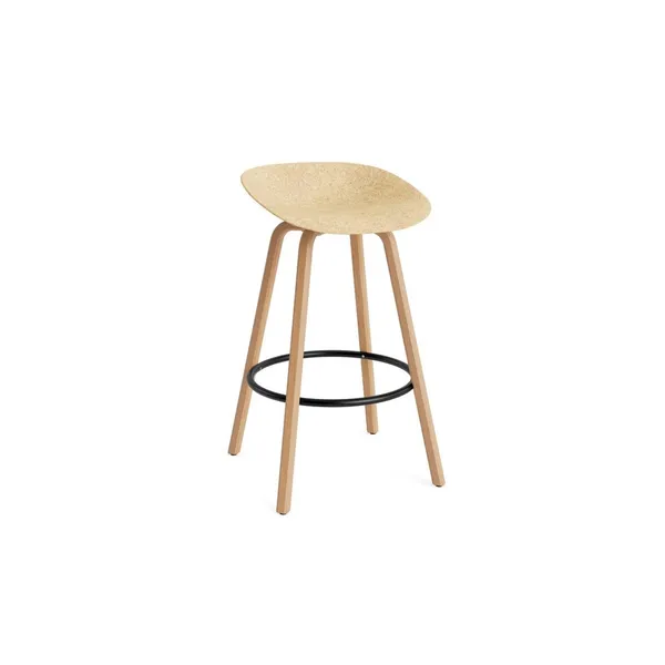 Matt Bar Stool 75 cm Beech/ Black/Hemp