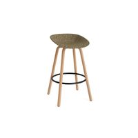 Tabouret de Bar Mat 75 cm Hêtre/ Noir/Algue