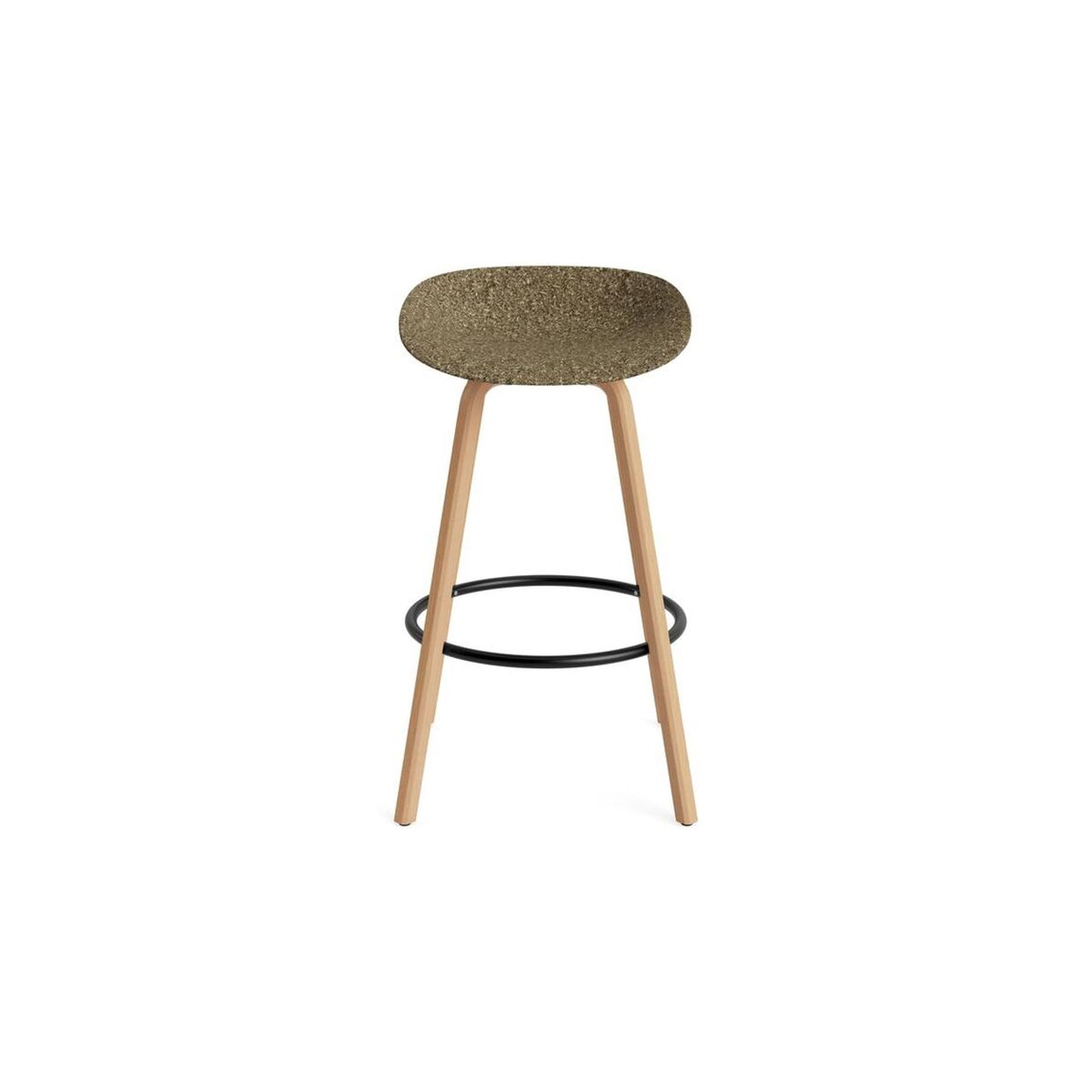 Tabouret de Bar Mat 75 cm Hêtre/ Noir/Algue