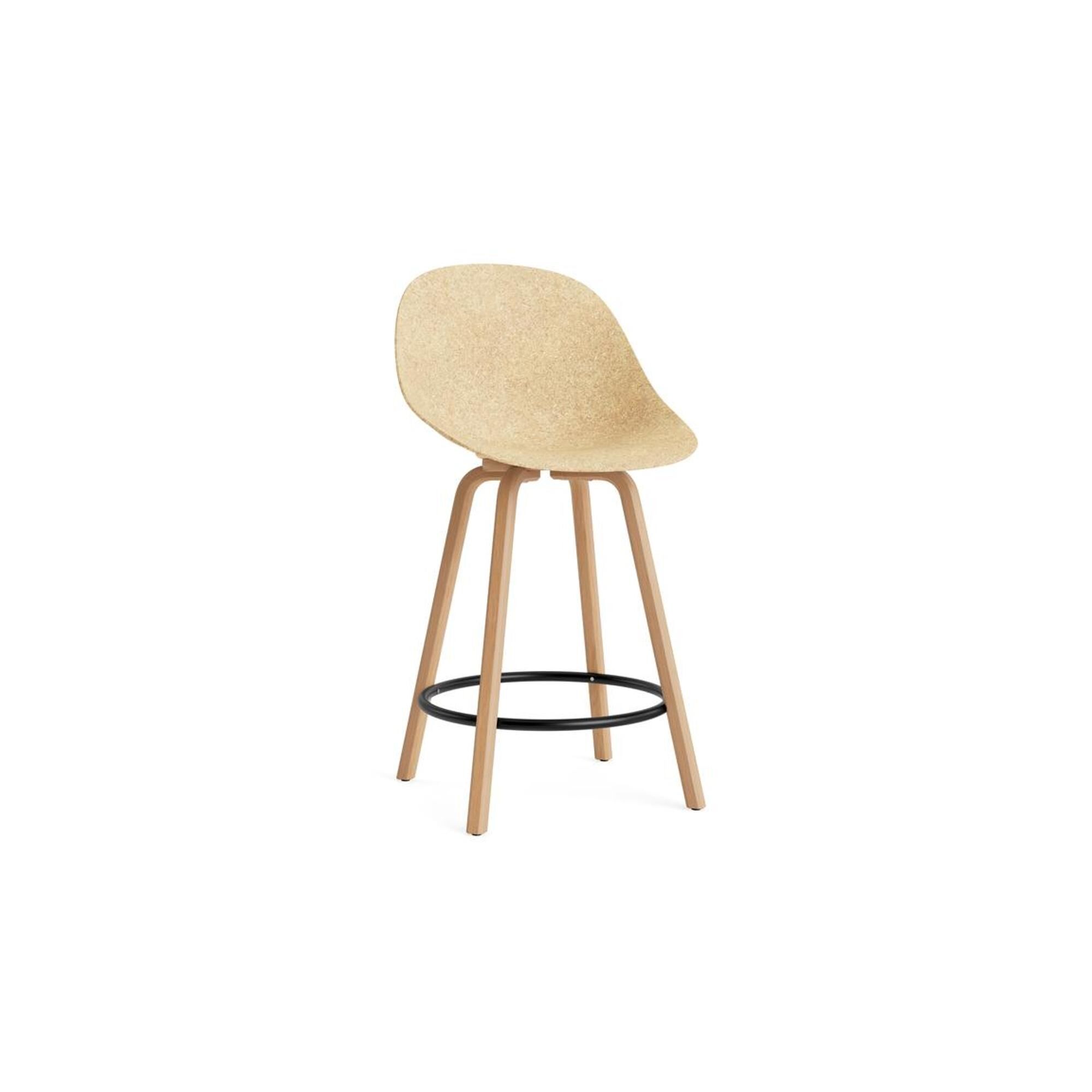 Mat Barstol Med Ryg 65 cm Bg/Sort/Hemp