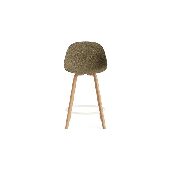 Matt Bar Stool With Back 75 cm Beech/ Cream/Seaweed