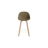 Matt Bar Stool With Back 75 cm Beech/ Cream/Seaweed