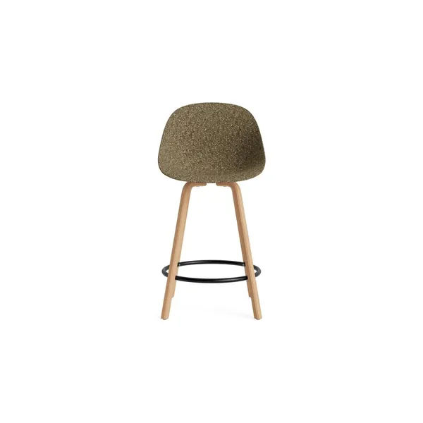 Matt Bar Stool With Back 75 cm Beech/ Black/Seaweed