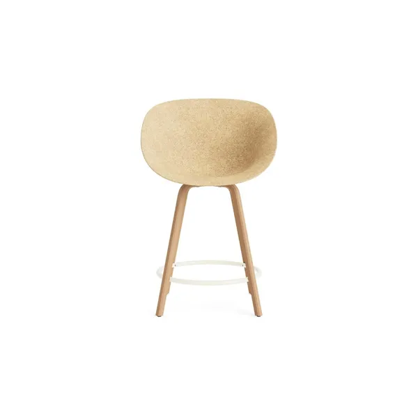 Matt Bar Stool With Armrests 65 cm Beech/ Cream/Hemp