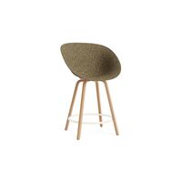 Matt Bar Stool With Armrests 65 cm Beech/ Cream/Seaweed