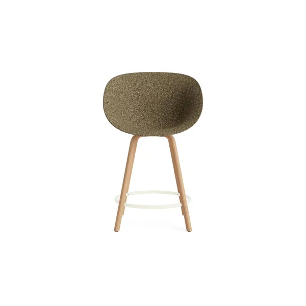Matt Bar Stool With Armrests 65 cm Beech/ Cream/Seaweed