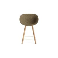 Matt Bar Stool With Armrests 65 cm Beech/ Cream/Seaweed