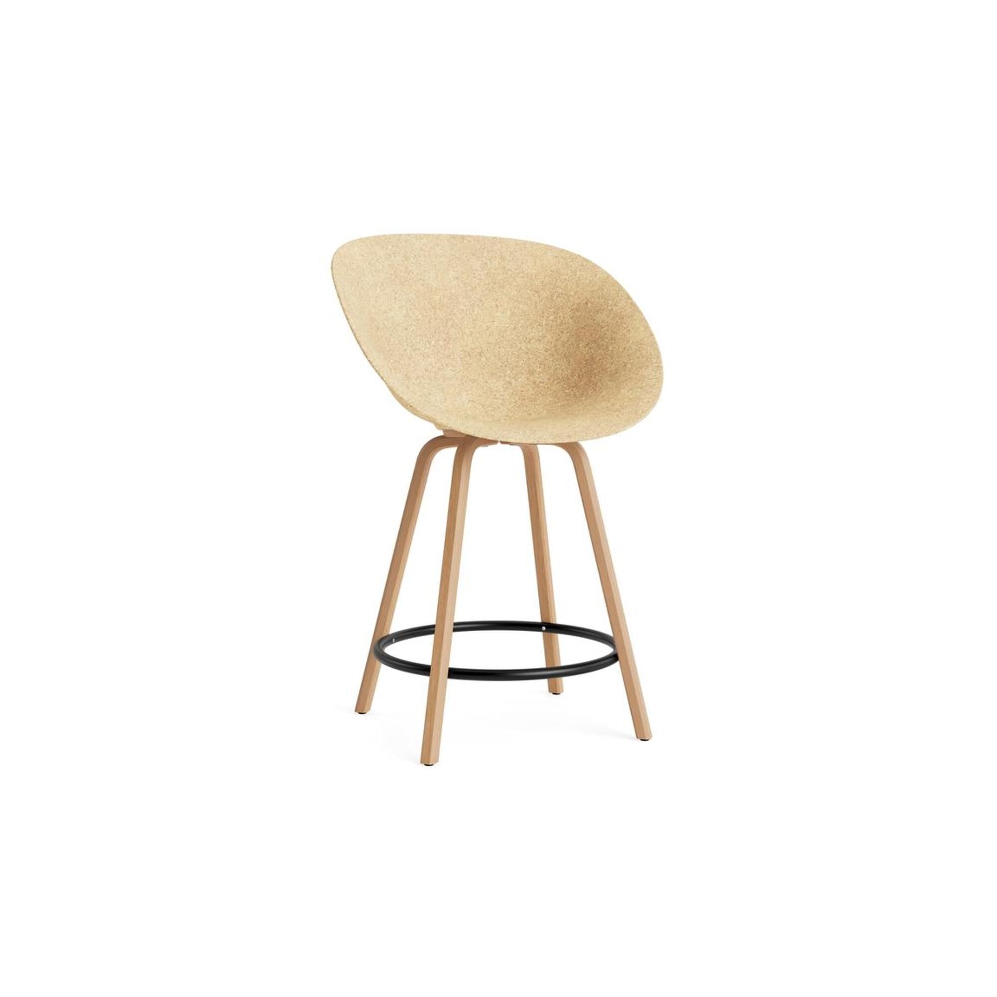 Matt Barkrakk med Armlener 65 cm Bøk/ Sort/hamp