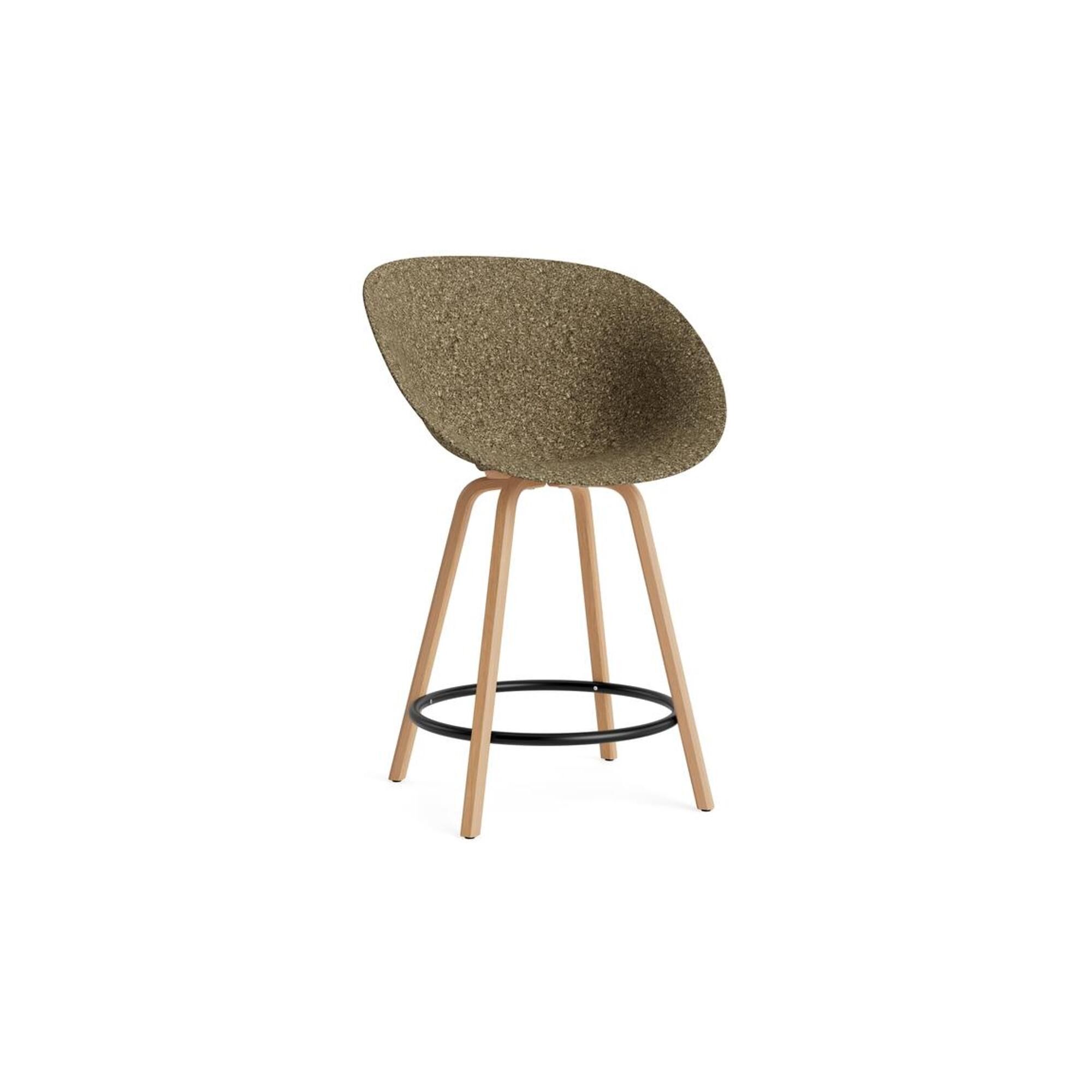 Matt Barkrakk med Armlener 65 cm Bøk/ Sort/tang