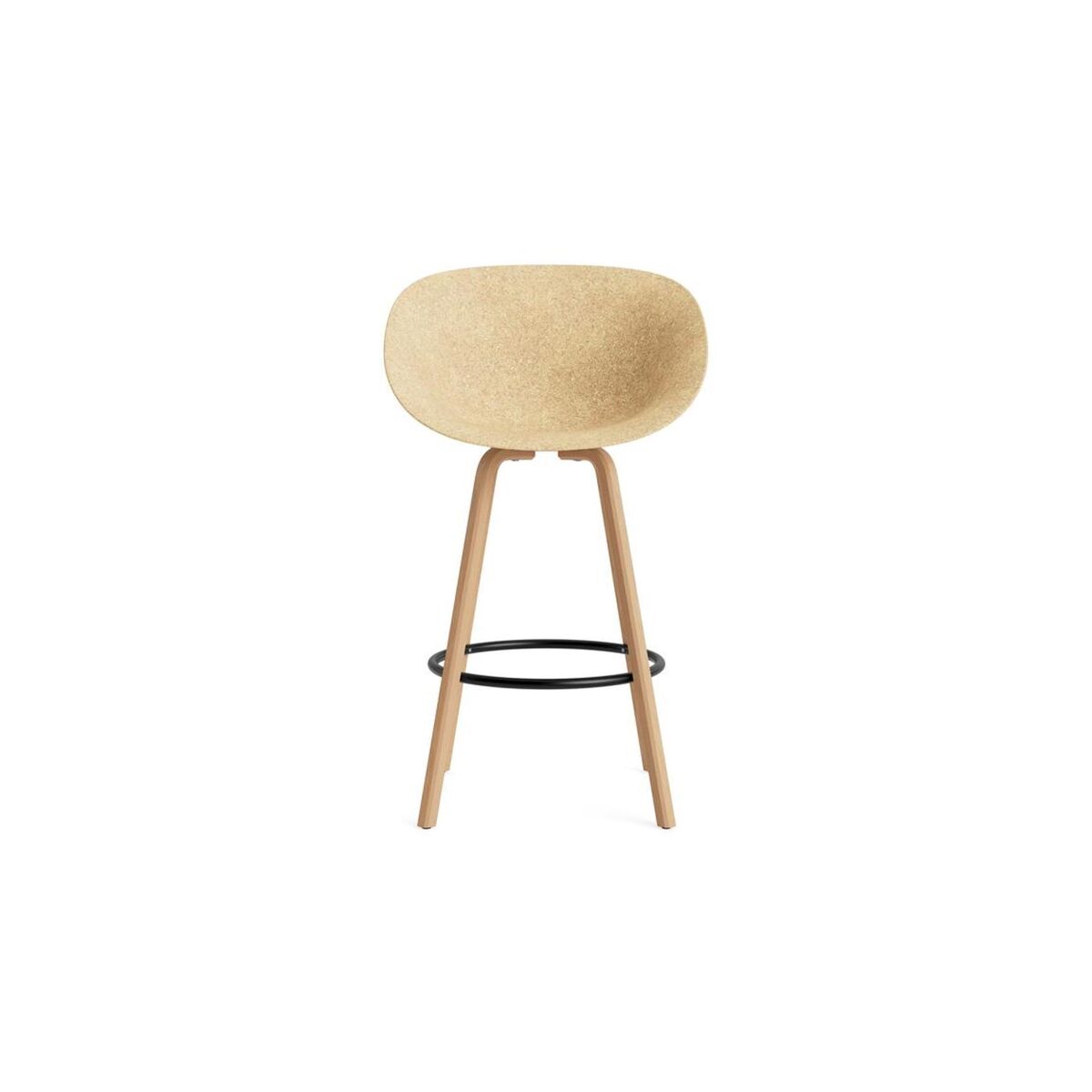 Matt Bar Stool With Armrests 75 cm Beech/ Black/Hemp