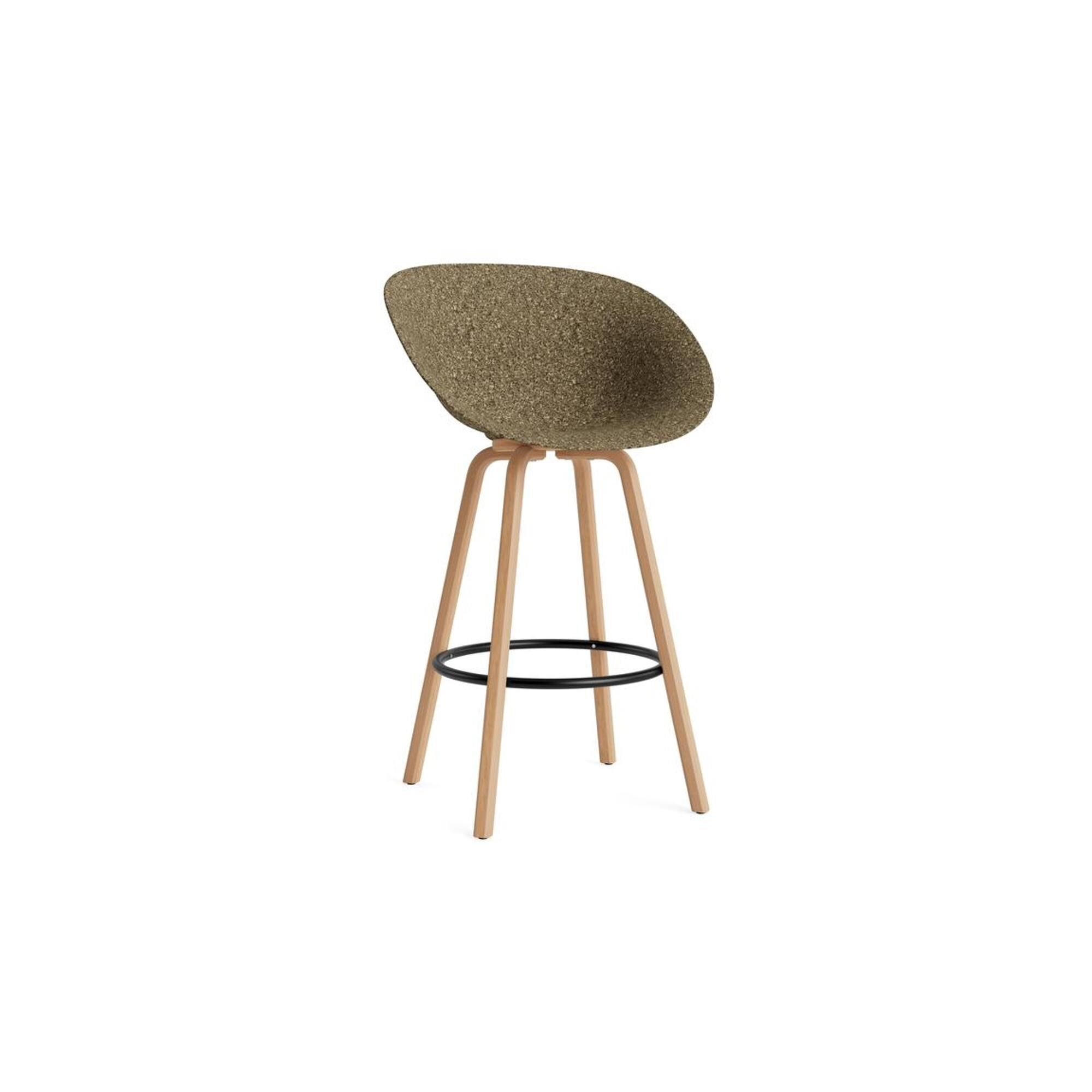 Mat Barstol Med Armlæn 75 cm Bøg/Sort/Seaweed