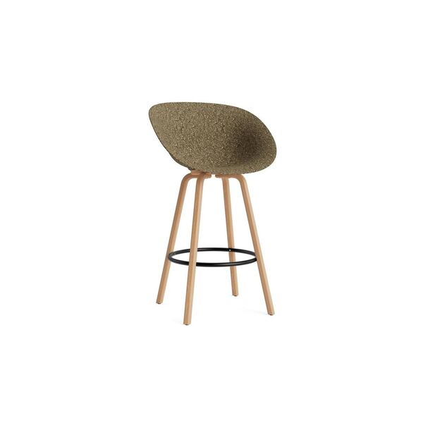 Tabouret de Bar Mat avec Accoudoirs 75 cm Hêtre/ Noir/Algue