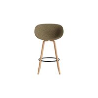 Tabouret de Bar Mat avec Accoudoirs 75 cm Hêtre/ Noir/Algue