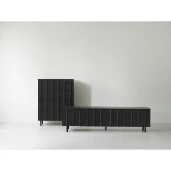 Rib Sideboard Low Soft Black