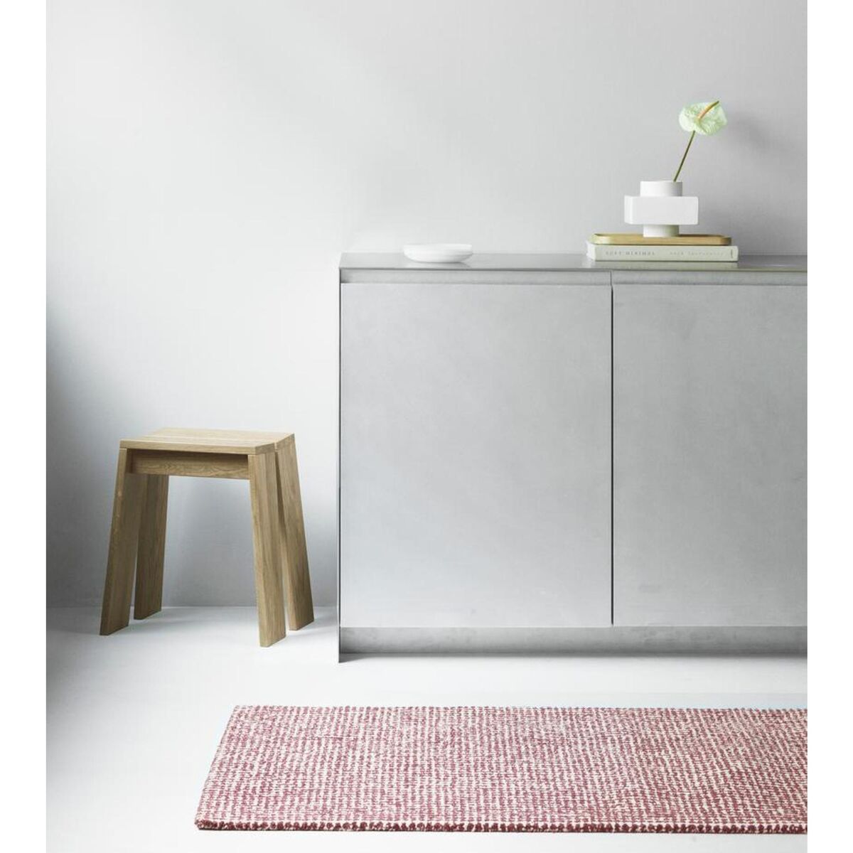 Flick Rug 80x200 Off White/Burundy