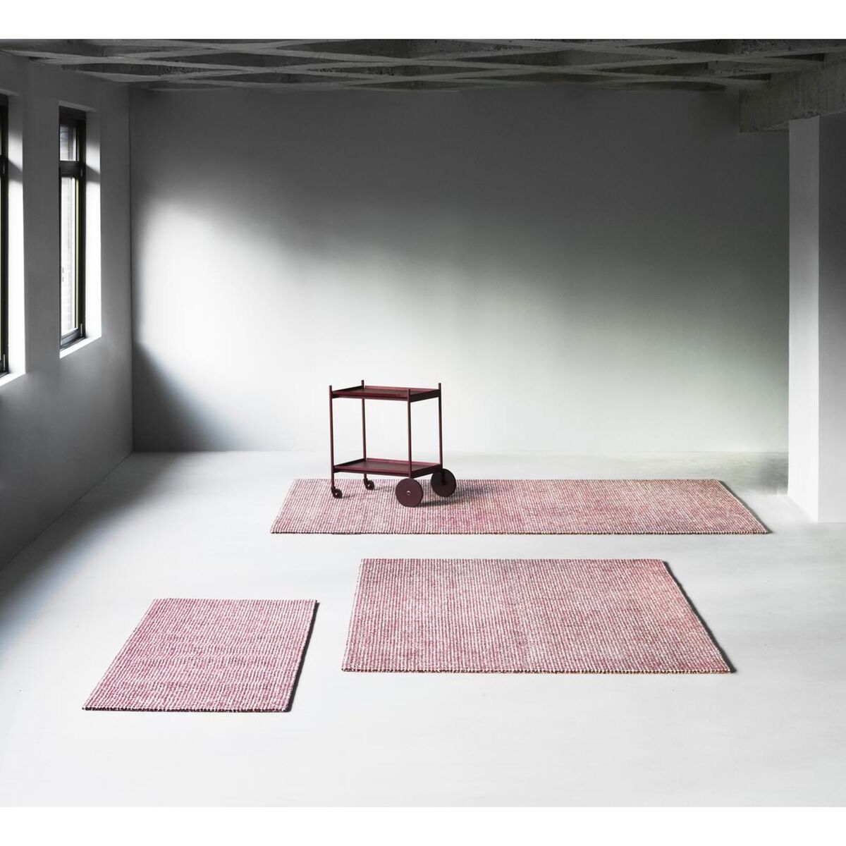 Flick Rug 80x200 Off White/Burundy