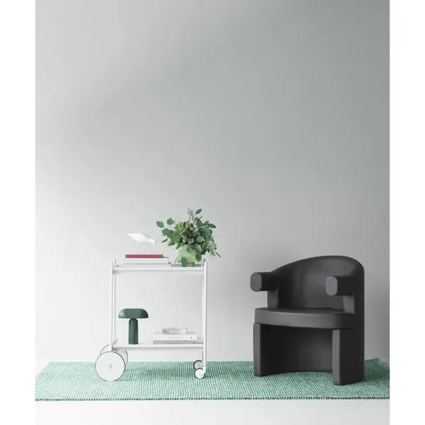 Flick Rug 80x200 Off White/ Dark Green