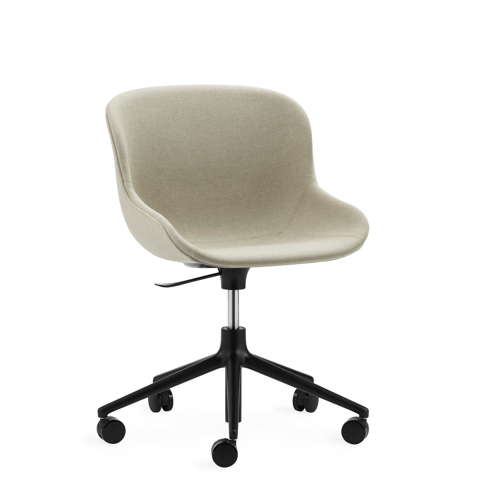 Hyg Kontorstol med Hjul Polstret Sort Aluminium/Main Line Flax MLF20