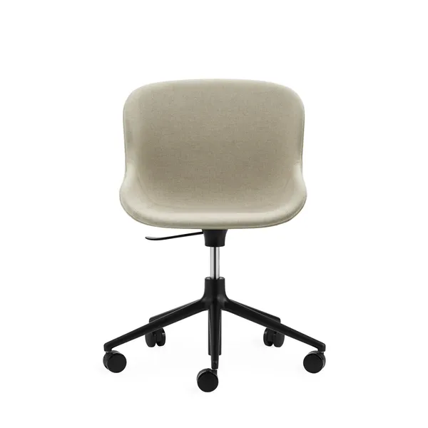 Hyg Kontorstol med Hjul Polstret Sort Aluminium/Main Line Flax MLF20