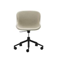 Hyg Kontorstol med Hjul Polstret Sort Aluminium/Main Line Flax MLF20