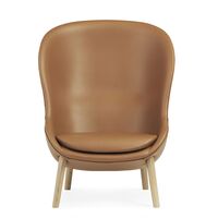 Hyg Armchair High Oak/Brandy Leather