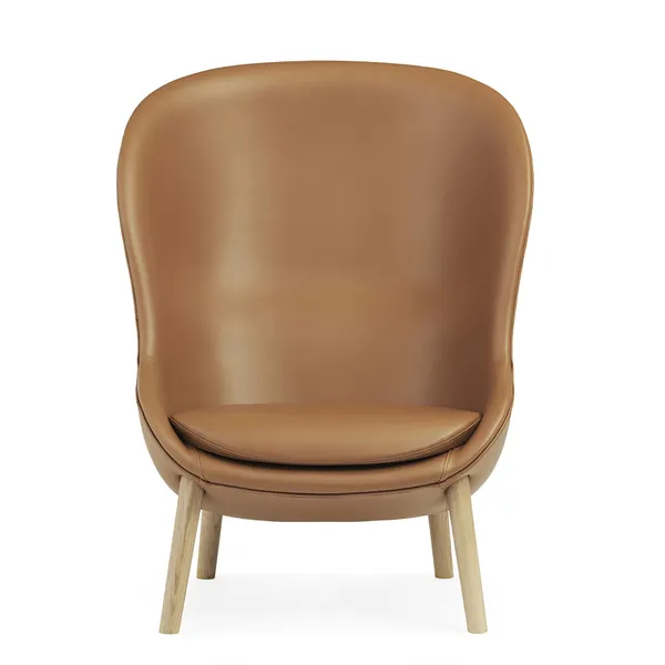 Hyg Armchair High Oak/Brandy Leather