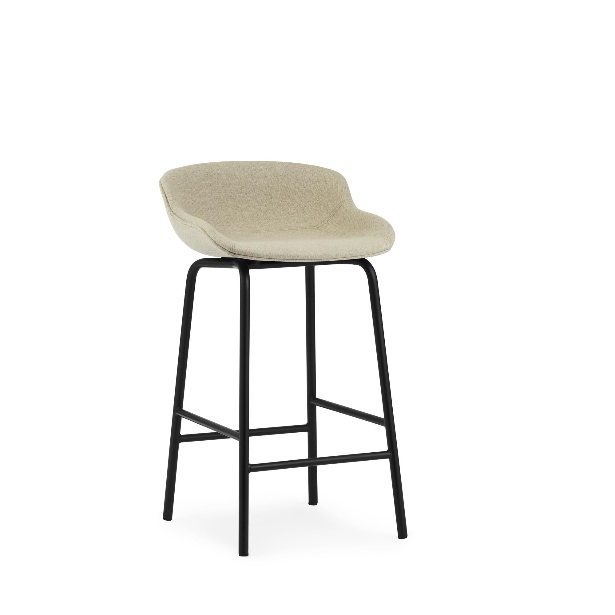 Tabouret de Bar Hyg H65, Noir , Acier Noir/lin Main Line MLF20