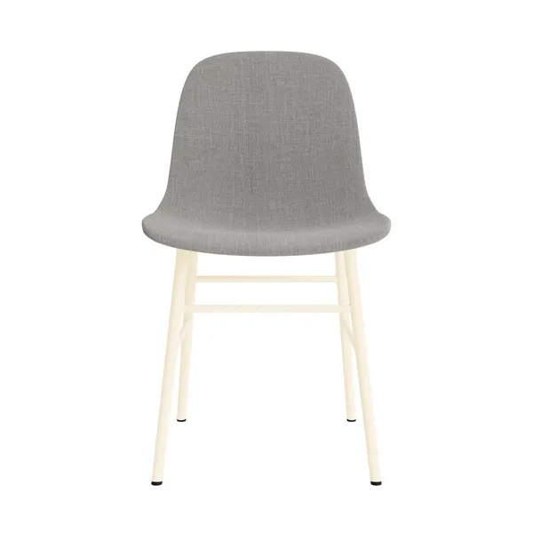 Form Dining Chair Upholstered Group 2 Cream/ Steel