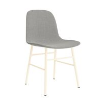 Form Dining Chair Upholstered Group 2 Cream/ Steel