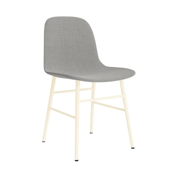 Form Dining Chair Upholstered Group 2 Cream/ Steel