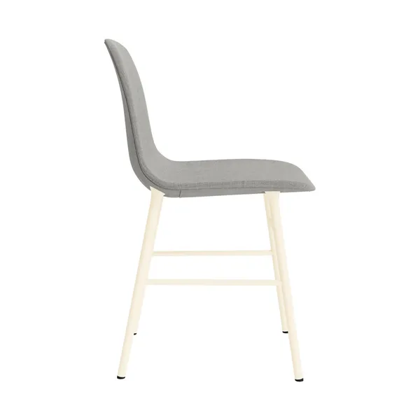 Form Dining Chair Upholstered Group 2 Cream/ Steel