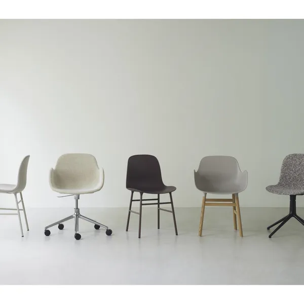 Form Dining Chair Upholstered Group 2 Cream/ Steel