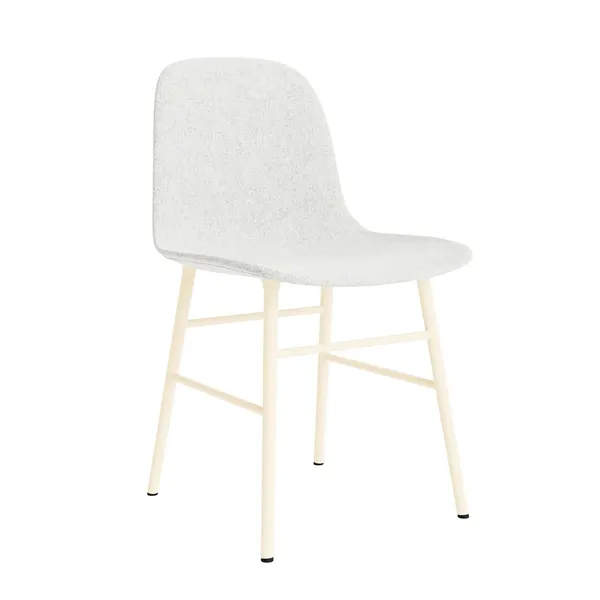 Form Dining Chair Upholstered Group 5 Cream/ Steel