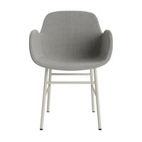 Form Dining Chair With Armrests Upholstered Group 2 Light Gray/Steel