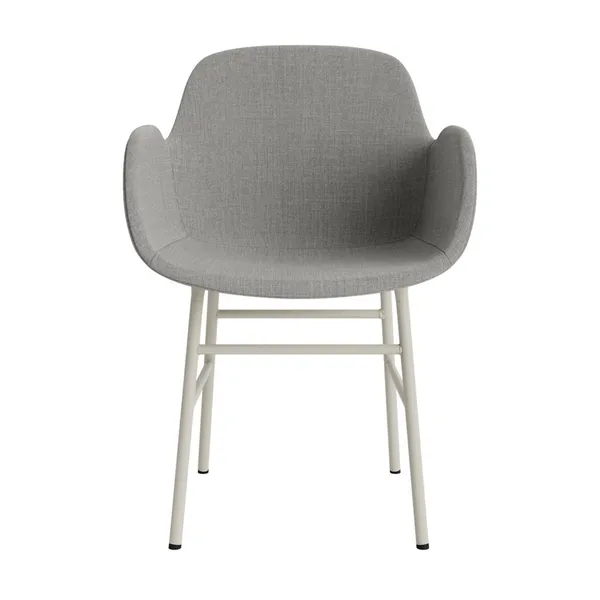 Form Dining Chair With Armrests Upholstered Group 2 Light Gray/Steel