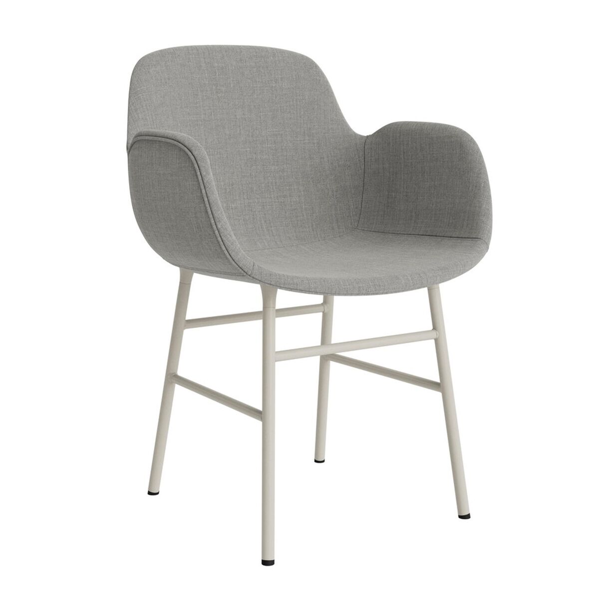 Form Dining Chair With Armrests Upholstered Group 2 Light Gray/Steel