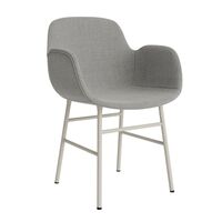 Form Dining Chair With Armrests Upholstered Group 2 Light Gray/Steel