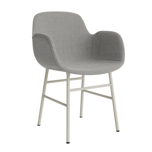 Form Dining Chair With Armrests Upholstered Group 2 Light Gray/Steel