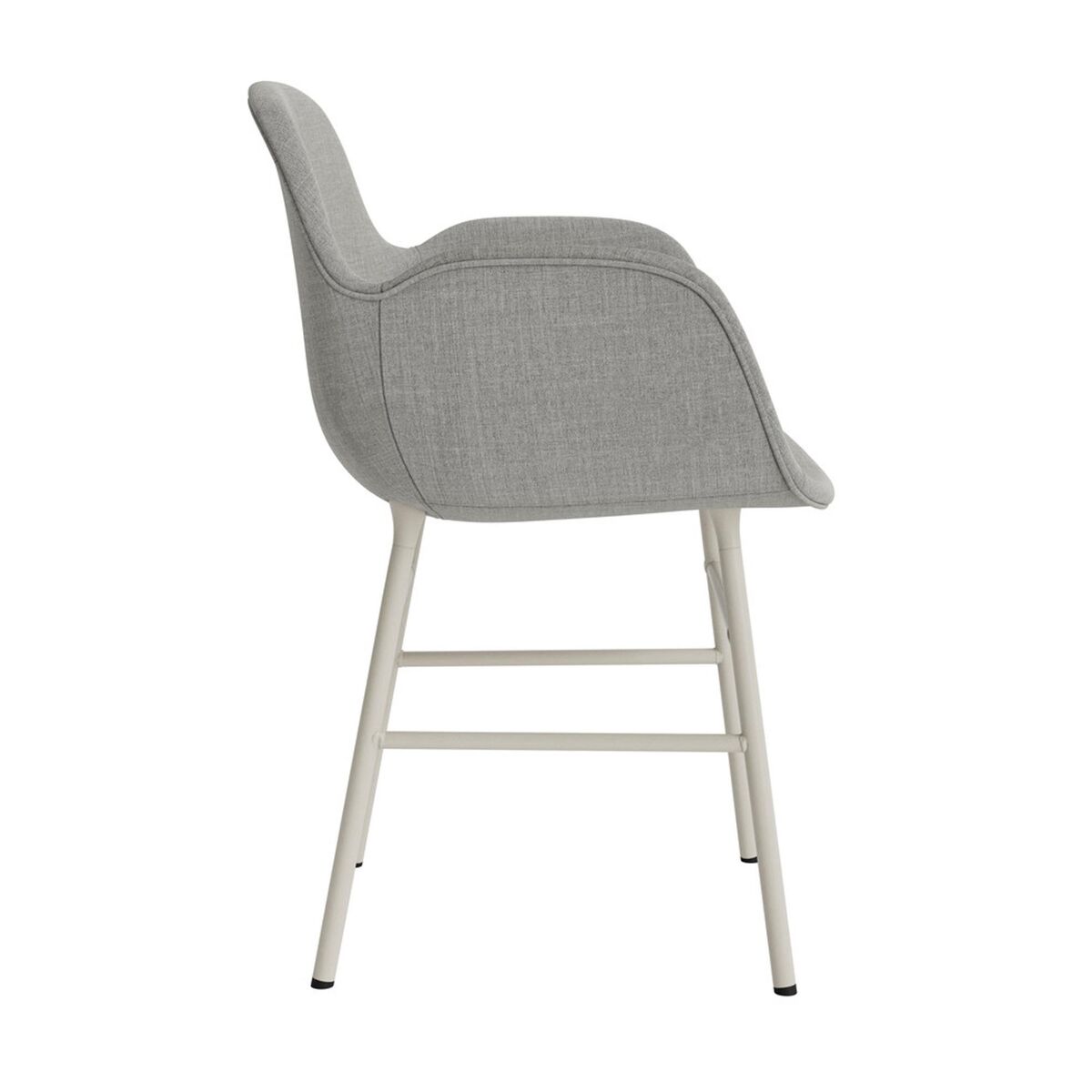 Form Dining Chair With Armrests Upholstered Group 2 Light Gray/Steel