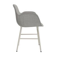 Form Dining Chair With Armrests Upholstered Group 2 Light Gray/Steel