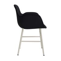 Form Dining Chair With Armrests Upholstered Group 7 Warm Gray/ Steel