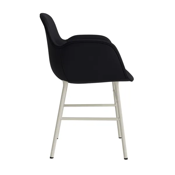 Form Dining Chair With Armrests Upholstered Group 7 Warm Gray/ Steel