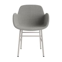 Form Dining Chair With Armrests Upholstered Group 2 Warm Gray/ Steel