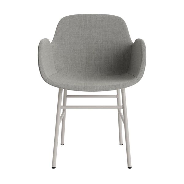 Form Chaise de Salle à Manger avec Accoudoirs Rembourrés Groupe 2 Gris/ Acier