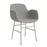 Form Dining Chair With Armrests Upholstered Group 2 Warm Gray/ Steel