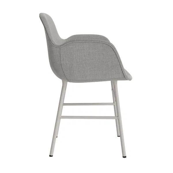 Form Dining Chair With Armrests Upholstered Group 2 Warm Gray/ Steel
