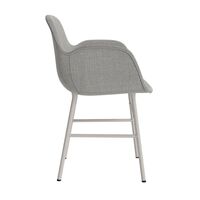 Form Dining Chair With Armrests Upholstered Group 2 Warm Gray/ Steel