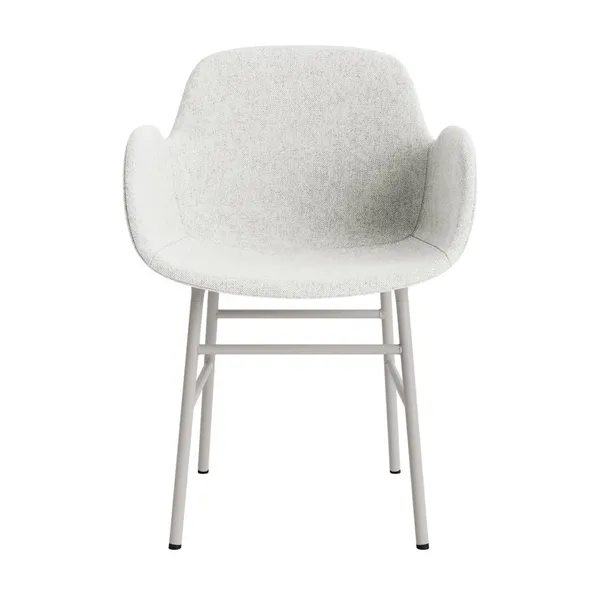 Form Dining Chair With Armrests Upholstered Group 5 Light Gray/Steel